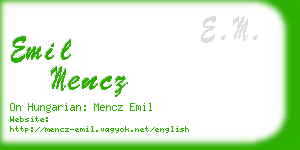 emil mencz business card